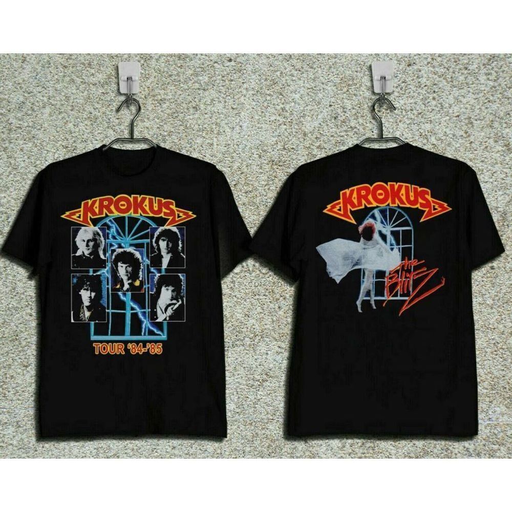 Krokus The Blitz Tour 84 85 2 Sided Classic Rock Fan T-Shirt